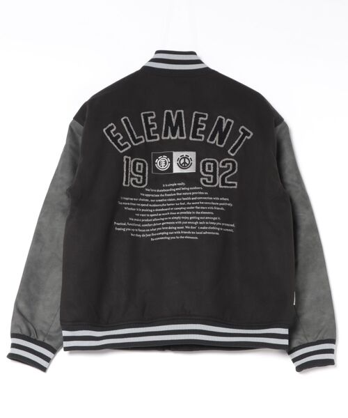 ELEMENT(エレメント)の「ELEMENT/エレメント VARSITY STADIUM JACKET ジャケット BG022756(スタジャン・メンズ・ブラック×ホワイト/ブラック・XL/L/M)」の3枚目の写真