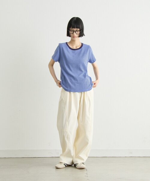 CIAOPANIC TYPY(チャオパニックティピー)の「ZOZO限定ピンボーダーリンガーTee(Tシャツ/カットソー・レディース・ブラック/ホワイト/ブルー/サックスブルー/グレー/ブラウン・ONE SIZE)」の9枚目の写真