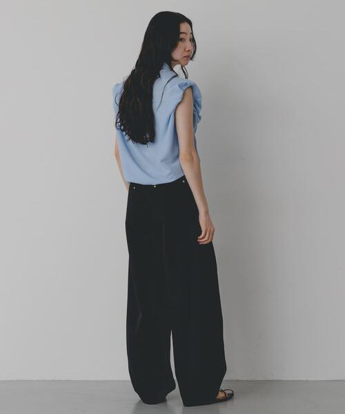 SENSE OF PLACE by URBAN RESEARCH（センスオブプレイスバイアーバンリサーチ）の「シアーシャーリングパフショルダーブラウス（シャツ/ブラウス・レディース・ブラウン/ブルー/ブラック/アイボリー・ONE）」の16枚目の写真