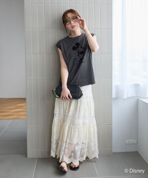 le.coeur blanc(ルクールブラン)の「GOOD ROCK SPEED/Mickey/ノースリT(Tシャツ/カットソー・レディース・ブラウン/チャコールグレー/ネイビー・38)」の13枚目の写真