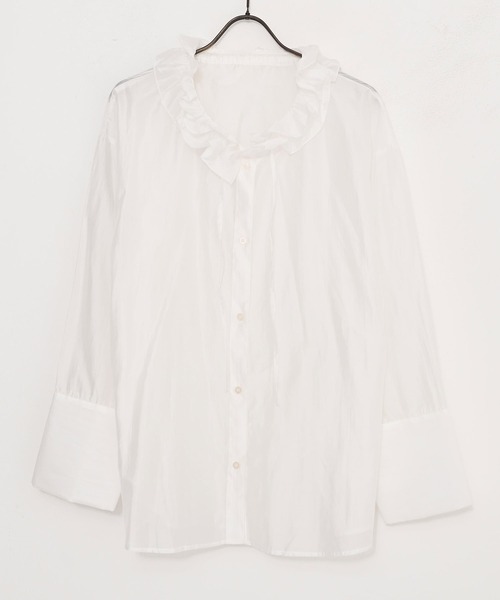Dita Muaj.（ディータムアージュ）の「【夏のUV対策にも◎】シアーフリルシャツ（シャツ/ブラウス・レディース・OFF WHT・FREE）」の3枚目の写真