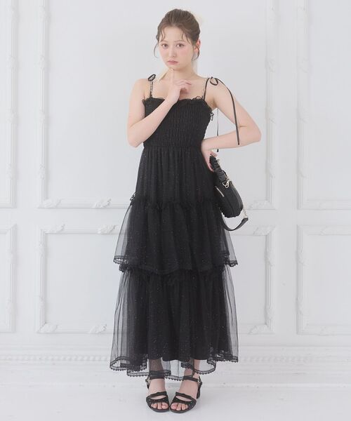 MAJESTIC LEGON(マジェスティックレゴン)の「チェーン付きキラキラキャミワンピ(ワンピース・レディース・アイボリー/グレー/ピンク/ブラック・SMALL/MEDIUM/X-SMALL)」の13枚目の写真