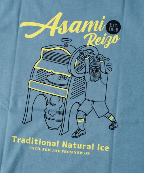 FREDY MAC(フレディーマック)の「【Duckster×阿左美冷蔵】コラボ かき氷機Tシャツ ユニセックス(Tシャツ/カットソー・メンズ・ホワイト/グレイッシュブルー/ライトグレー・M/L)」の7枚目の写真