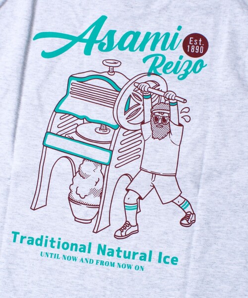 FREDY MAC(フレディーマック)の「【Duckster×阿左美冷蔵】コラボ かき氷機Tシャツ ユニセックス(Tシャツ/カットソー・メンズ・ホワイト/グレイッシュブルー/ライトグレー・M/L)」の10枚目の写真