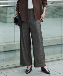 ナイロンスラブツイル ワイドストレートパンツ