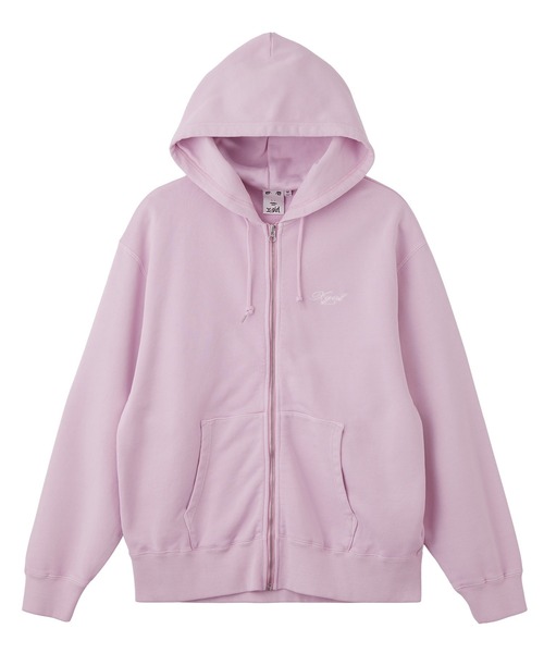 X-girl(エックスガール)の「PIGMENT DYED FACE PATCH AND LOGO ZIP UP SWEAT HOODIE(パーカー・レディース・ブラウン/ピンク/ブラック・S/M)」の12枚目の写真