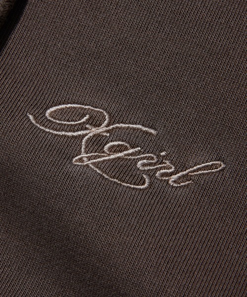 X-girl(エックスガール)の「PIGMENT DYED FACE PATCH AND LOGO ZIP UP SWEAT HOODIE(パーカー・レディース・ブラウン/ピンク/ブラック・S/M)」の17枚目の写真