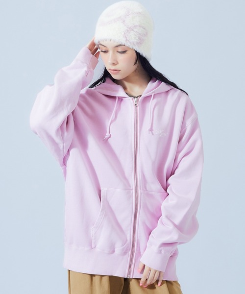X-girl(エックスガール)の「PIGMENT DYED FACE PATCH AND LOGO ZIP UP SWEAT HOODIE(パーカー・レディース・ブラウン/ピンク/ブラック・S/M)」の22枚目の写真