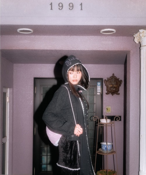 twins（nemne store）（ツインズ）の「Ribbon Knit Cardigan（カーディガン/ボレロ・レディース・グレー系・フリー）」の5枚目の写真
