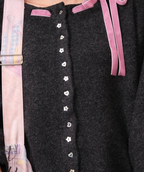 twins（nemne store）（ツインズ）の「Ribbon Knit Cardigan（カーディガン/ボレロ・レディース・グレー系・フリー）」の13枚目の写真