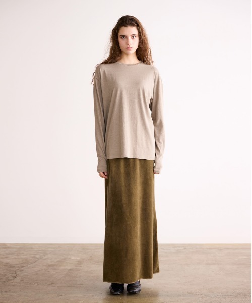 WALANCE(ワランス)の「COTTON CASHMERE RELAX T(Tシャツ/カットソー・レディース・オフホワイト/ダークブラウン/カーキ・FREE)」の9枚目の写真