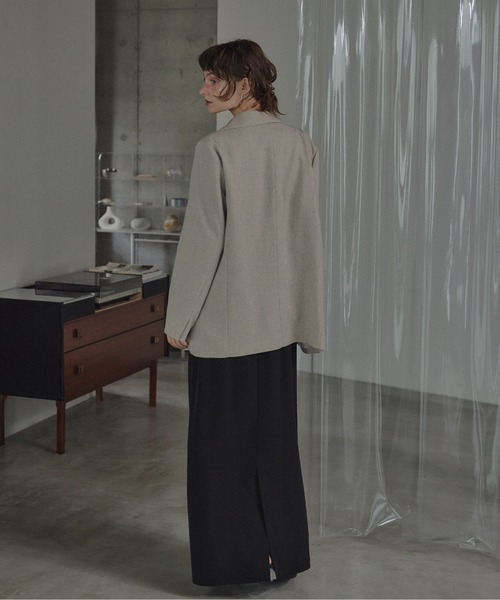 LE'RURE(リルアー)の「Irregular collar melange jacket(テーラードジャケット・レディース・ベージュ/ブラック・SMALL/MEDIUM)」の12枚目の写真