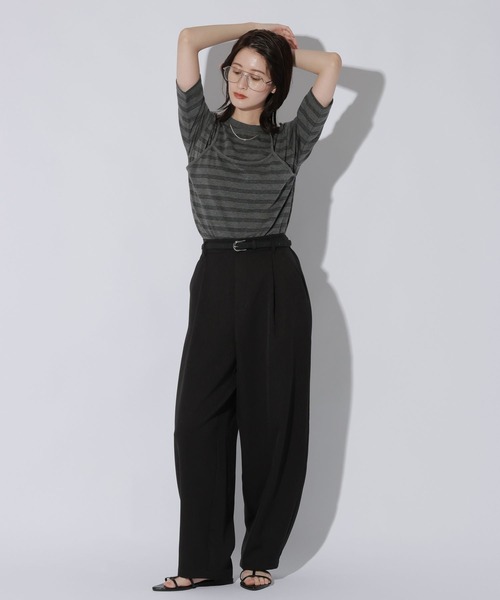 LAKOLE(ラコレ)の「ワンタックコクーンパンツ /1052425(スラックス・レディース・グレー/ブラウン/ブラック・LARGE/MEDIUM)」の1枚目の写真