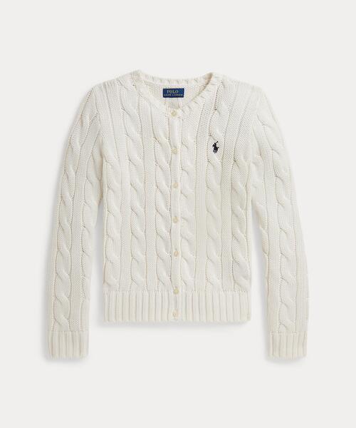 Polo Ralph Lauren 透かし編み カーディガン ホワイト POLO RALPH LAUREN｜ポロ ラルフ ローレン（キッズ）のカーディガン