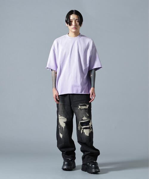 B'2nd(ビーセカンド)の「MAVYTH/メヴィス/DAMAGE WIDE DENIM PANTS(デニムパンツ・メンズ・ブラック・M/L)」の3枚目の写真