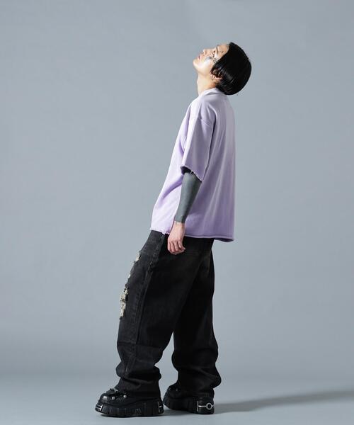 B'2nd(ビーセカンド)の「MAVYTH/メヴィス/DAMAGE WIDE DENIM PANTS(デニムパンツ・メンズ・ブラック・M/L)」の4枚目の写真