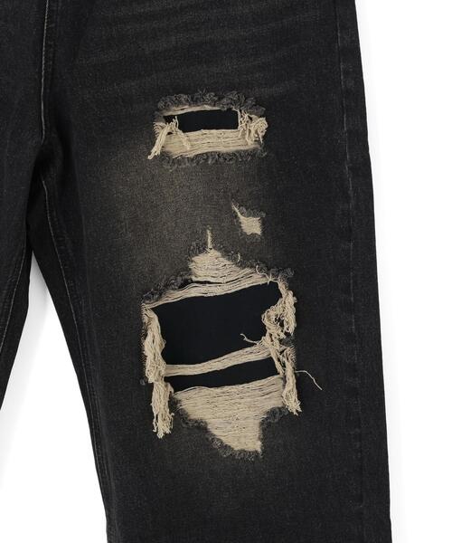 B'2nd(ビーセカンド)の「MAVYTH/メヴィス/DAMAGE WIDE DENIM PANTS(デニムパンツ・メンズ・ブラック・M/L)」の15枚目の写真