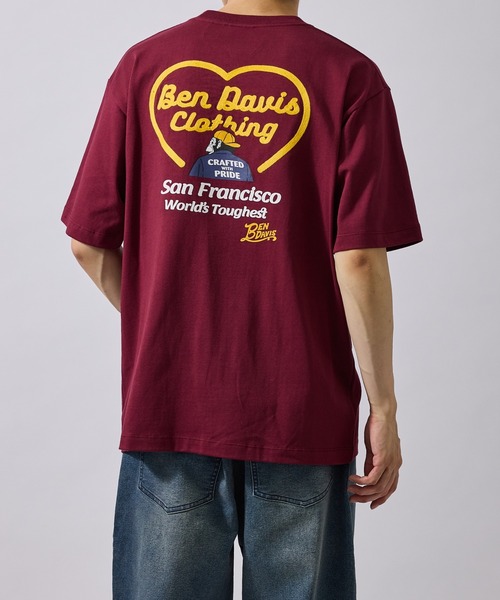 BEN DAVIS（ベンデイビス）の「【BENDAVIS別注】ハート刺繍Tシャツ（Tシャツ/カットソー・メンズ・レッド/ネイビー/ホワイト・LL/L/M）」の3枚目の写真