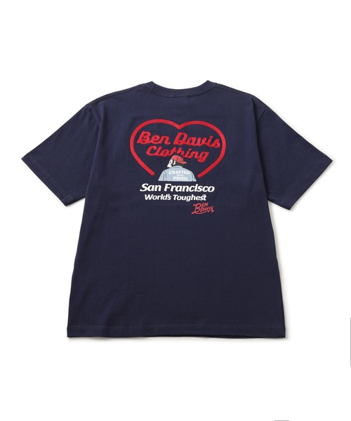 BEN DAVIS（ベンデイビス）の「【BENDAVIS別注】ハート刺繍Tシャツ（Tシャツ/カットソー・メンズ・レッド/ネイビー/ホワイト・LL/L/M）」の7枚目の写真