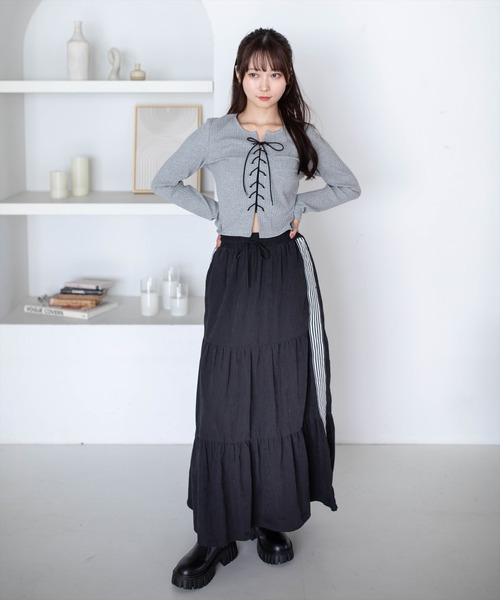 clear（クリア）の「フロントスピンドルカットソー［骨格ストレート／韓国カジュアル／モード］（Tシャツ/カットソー・レディース・ライトグレー/ブラック/モカ/グレー/ネイビー・F）」の14枚目の写真