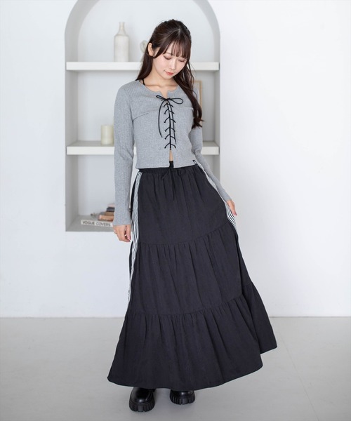 clear（クリア）の「フロントスピンドルカットソー［骨格ストレート／韓国カジュアル／モード］（Tシャツ/カットソー・レディース・ライトグレー/ブラック/モカ/グレー/ネイビー・F）」の15枚目の写真