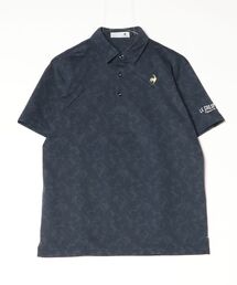 ルコックゴルフ　リーフ柄半袖シャツ