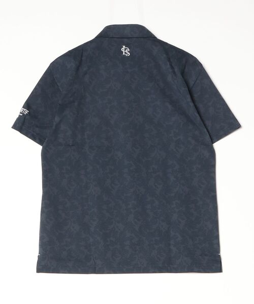 le coq sportif GOLF（ルコックスポルティフゴルフ）の「ルコックゴルフ　リーフ柄半袖シャツ（ポロシャツ・メンズ・ネイビー/ブルー/ライトイエロー・XXL/L/XL/M）」の4枚目の写真