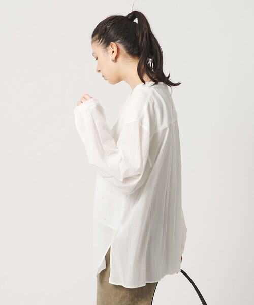 BEAUTY&YOUTH UNITED ARROWS（ビューティーアンドユースユナイテッドアローズ）の「コットンクレープ ビーズ エンブロイダリー シャツ（シャツ/ブラウス・レディース・ブラック/オフホワイト・FREE）」の7枚目の写真