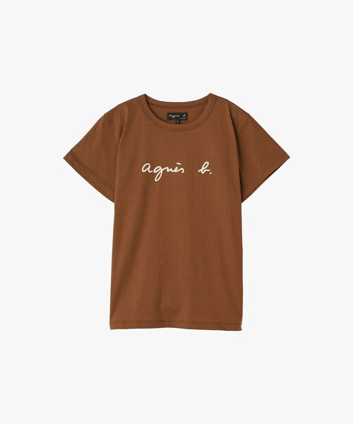 agnes b.(アニエスベー)の「ロゴプリント コットン 半袖Tシャツ "Brando"(Tシャツ/カットソー・レディース・ブラウン系その他・2/3/1)」の1枚目の写真