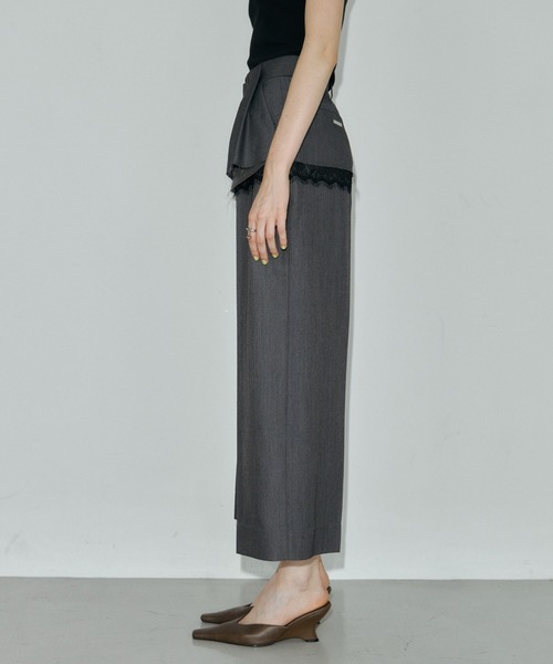 JOSE MOON(ジョゼムーン)の「LAYERED SLACKS/レイヤードスラックス(スラックス・レディース・ブラック/グレー・36/38)」の4枚目の写真