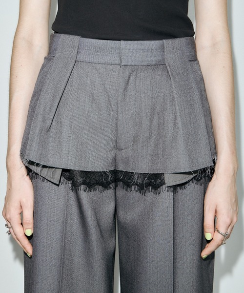 JOSE MOON(ジョゼムーン)の「LAYERED SLACKS/レイヤードスラックス(スラックス・レディース・ブラック/グレー・36/38)」の10枚目の写真