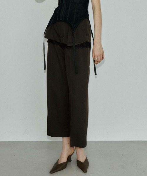 JOSE MOON(ジョゼムーン)の「LAYERED SLACKS/レイヤードスラックス(スラックス・レディース・ブラック/グレー・36/38)」の20枚目の写真