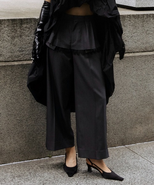 JOSE MOON(ジョゼムーン)の「LAYERED SLACKS/レイヤードスラックス(スラックス・レディース・ブラック/グレー・36/38)」の12枚目の写真