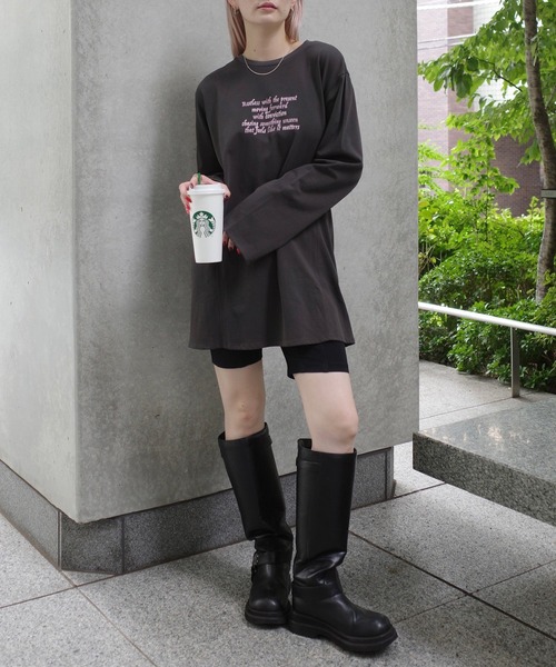 Ameri(アメリ)の「< ZOZOTOWN限定 > 2WAY WAIST SHAPE TUNIC CUT TOP(Tシャツ/カットソー・レディース・サックスブルー/ホワイト/スミクロ/グレー・FREE)」の6枚目の写真