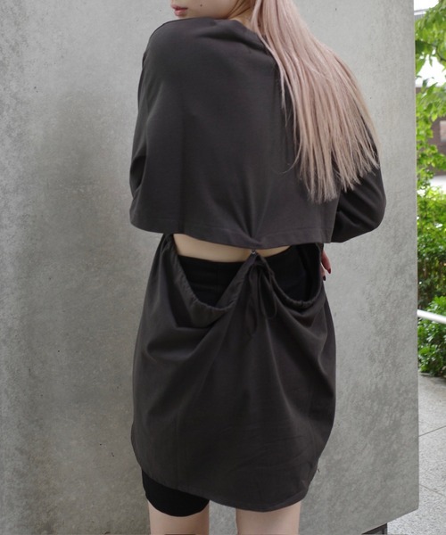 Ameri(アメリ)の「< ZOZOTOWN限定 > 2WAY WAIST SHAPE TUNIC CUT TOP(Tシャツ/カットソー・レディース・サックスブルー/ホワイト/スミクロ/グレー・FREE)」の5枚目の写真