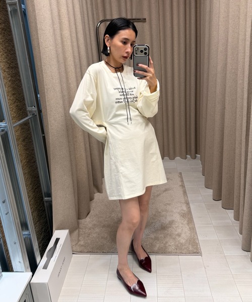 Ameri(アメリ)の「< ZOZOTOWN限定 > 2WAY WAIST SHAPE TUNIC CUT TOP(Tシャツ/カットソー・レディース・サックスブルー/ホワイト/スミクロ/グレー・FREE)」の10枚目の写真