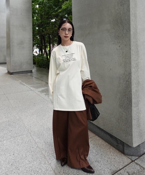 Ameri(アメリ)の「< ZOZOTOWN限定 > 2WAY WAIST SHAPE TUNIC CUT TOP(Tシャツ/カットソー・レディース・サックスブルー/ホワイト/スミクロ/グレー・FREE)」の12枚目の写真