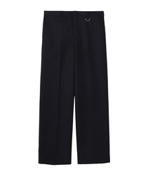 WOOL GABARDINE WIDE TROUSERS