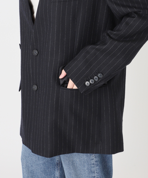 journal standard L'essage(ジャーナルスタンダードレサージュ)の「Wサキソニーノーカラージャケット(その他アウター・レディース・ネイビー/ベージュ・FREE)」の16枚目の写真