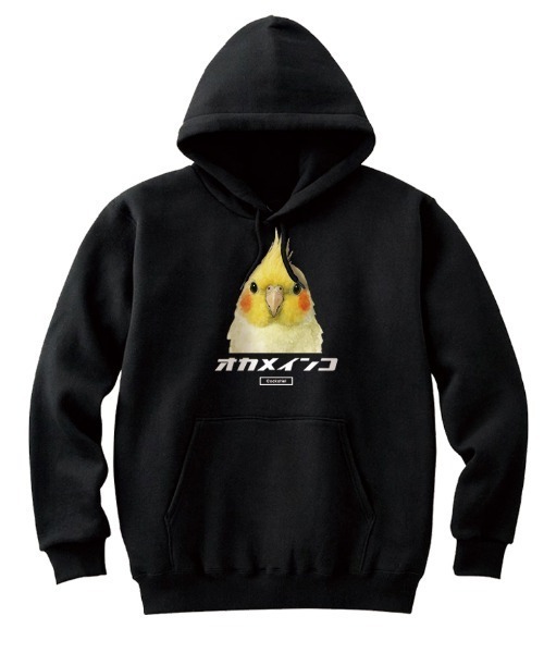 Moftique(モフティック)の「Moftique(モフティック) プルパーカー スウェット 裏毛 オカメインコ 鳥 ペット アニマル プリント トップス メンズ ユニセックス(パーカー・メンズ・ブラック/ヘザーグレー/ホワイト・L/XL/M)」の1枚目の写真