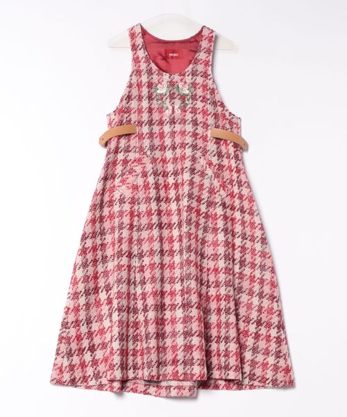 PINK HOUSE（ピンクハウス）の「ベーカーズチェックジャンパースカート（ジャンパースカート・レディース・ブルーグレー/キャメル/ローズ・フリー）」の3枚目の写真