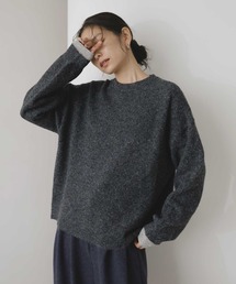 クルーネックカラーニットプルオーバー