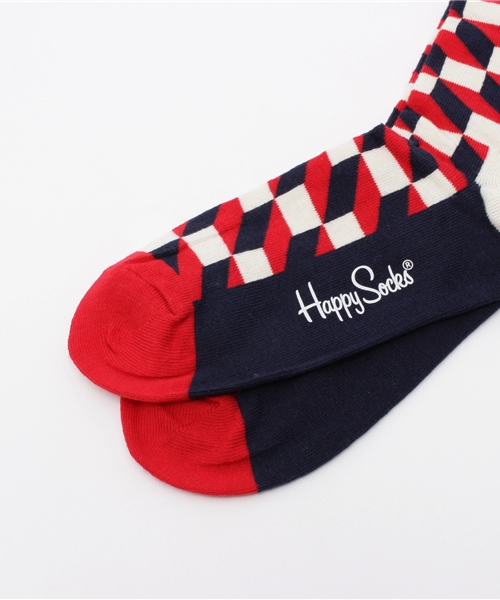 Happy Socks（ハッピーソックス）の「Happy Socks/ハッピーソックス FILLED OPTIC/フィルド オプティック 605013（ソックス/靴下・メンズ・トリコロール/グレー/レッド・36/41）」の5枚目の写真