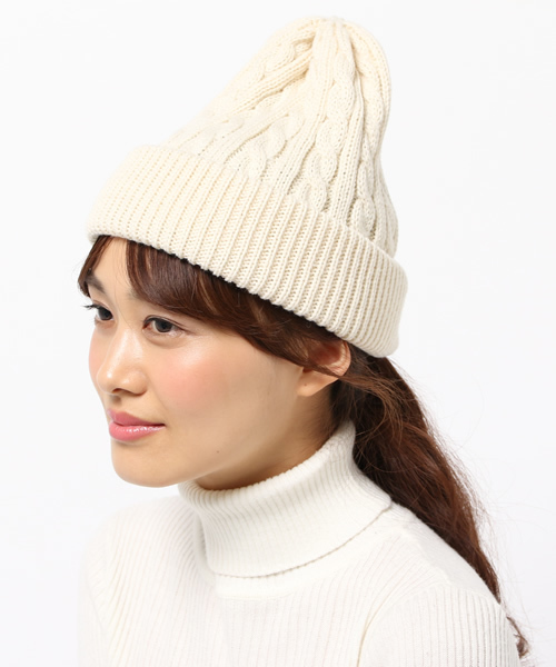 SEVENDAYS=SUNDAY（セブンデイズサンデイ）の「USC アクリルソリッドケーブルワッチ（ニットキャップ/ビーニー・レディース・ネイビー/グレー/ホワイト/ボルドー/ブラウン/ブラック/カーキ・FREE）」の2枚目の写真