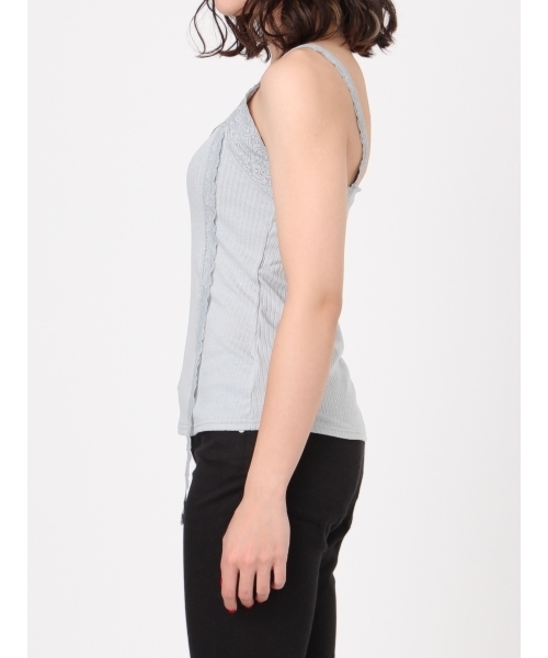 merry jenny（メリージェニー）の「レースリブキャミソール（ジャージ・レディース・ピンク/オフホワイト/ミント/ブラック・FREE）」の7枚目の写真