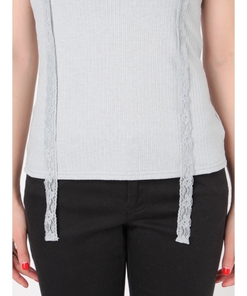 merry jenny（メリージェニー）の「レースリブキャミソール（ジャージ・レディース・ピンク/オフホワイト/ミント/ブラック・FREE）」の11枚目の写真