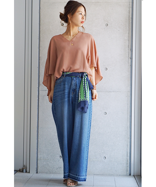 laboratory work（ラボラトリーワーク）の「Vネックバックリボンブラウス（シャツ/ブラウス・レディース・オフホワイト/ダークオレンジ/ベージュ・MEDIUM）」の15枚目の写真