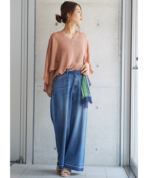 laboratory work（ラボラトリーワーク）の「Vネックバックリボンブラウス（シャツ/ブラウス・レディース・オフホワイト/ダークオレンジ/ベージュ・MEDIUM）」の16枚目の写真