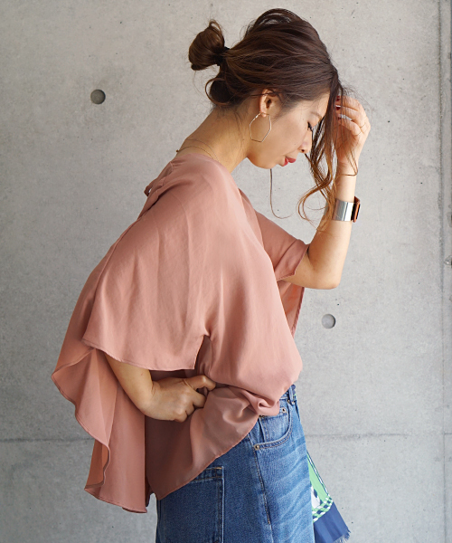 laboratory work（ラボラトリーワーク）の「Vネックバックリボンブラウス（シャツ/ブラウス・レディース・オフホワイト/ダークオレンジ/ベージュ・MEDIUM）」の19枚目の写真