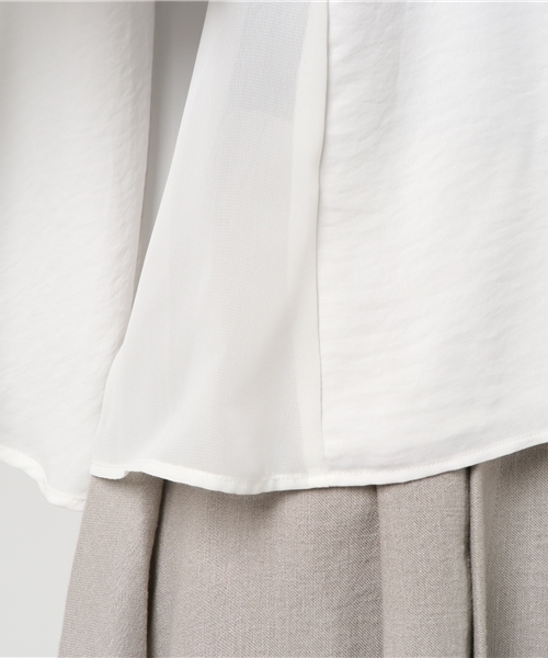 laboratory work（ラボラトリーワーク）の「Vネックバックリボンブラウス（シャツ/ブラウス・レディース・オフホワイト/ダークオレンジ/ベージュ・MEDIUM）」の10枚目の写真